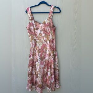 Connected Apparel Pink Sleeveless Sweetheart Midi Dress